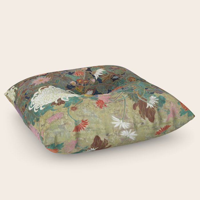 flower【Japanese painting】 Floor Pillow by merry Society6