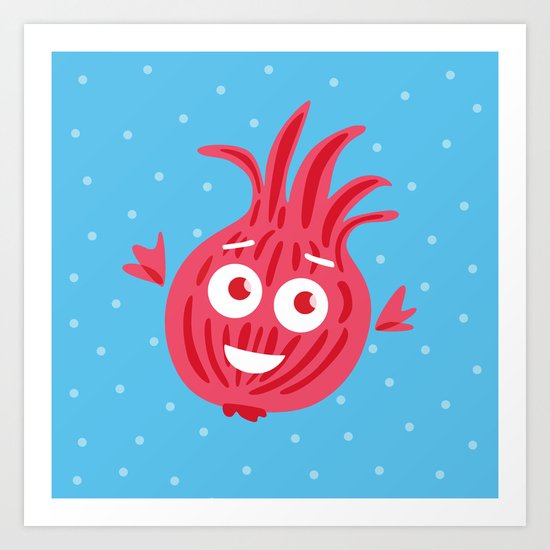 Cute Red Onion Art Print