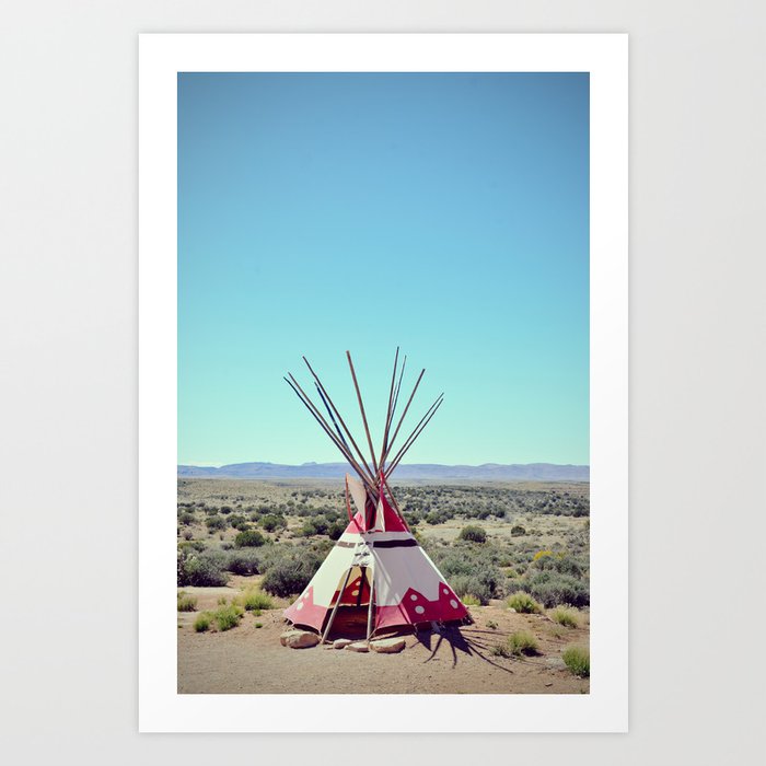Teepee tent in Arizona desert | Native American Tribes Art Print