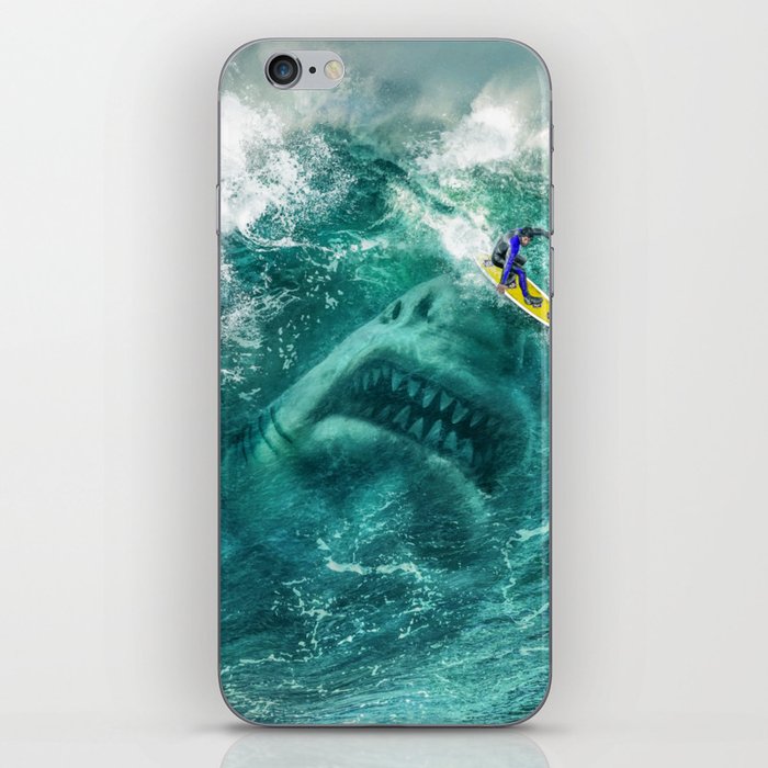 Megalodon Shark in the Wave iPhone Skin