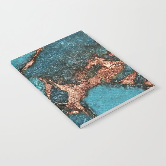 AQUA & GOLD GEMSTONE Notebook