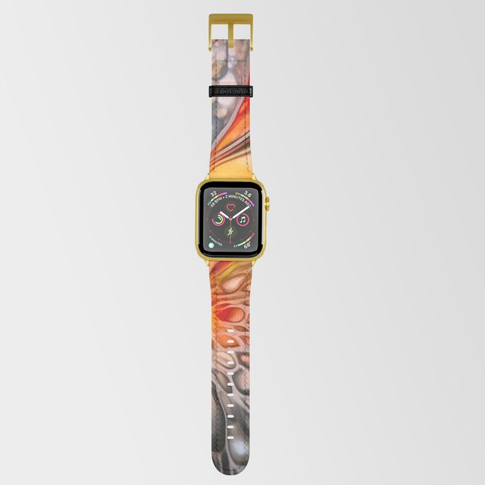 Abstract colorful pour ink painting #10 Apple Watch Band