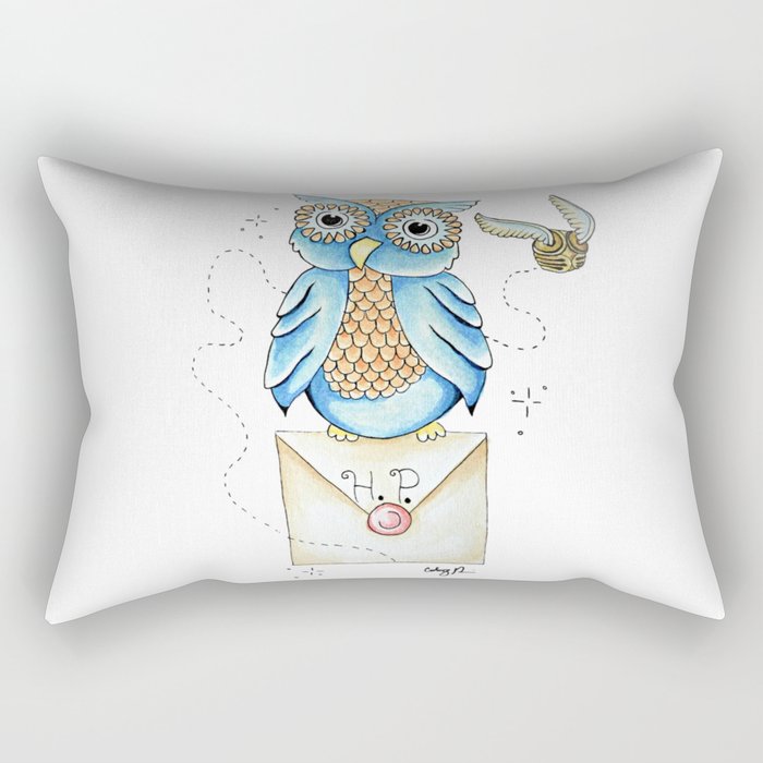 Harry Potter - Hedwig Owl and Golden Snitch Rectangular Pillow