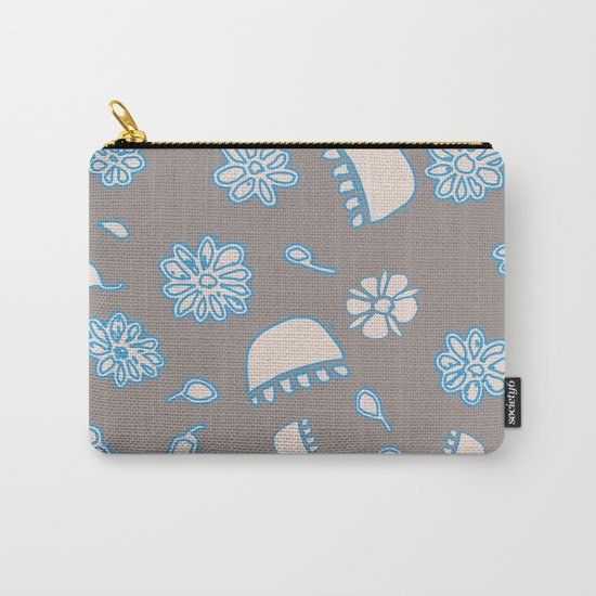 Flower border blue Carry-All Pouch