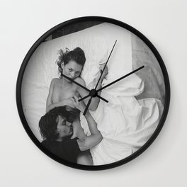 Johnny Depp & Kate Moss Wall Clock | Wall, Black And White, Kate, Watercolor, Icon, Graphite, Pop Art, Johnny, Photo, Decor 