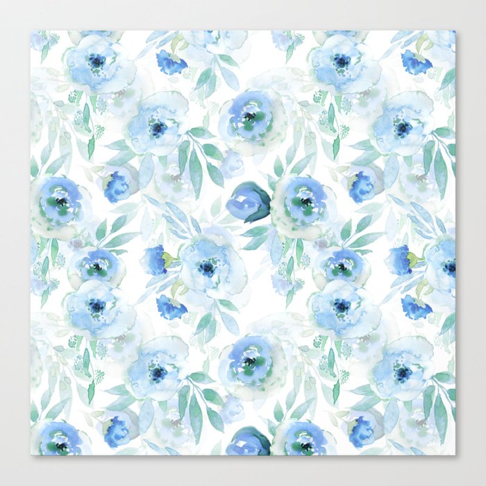 Blue Florals Canvas Print