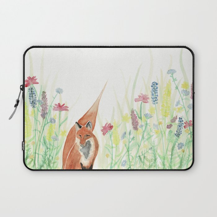 Fox in the wildflowers Laptop Sleeve
