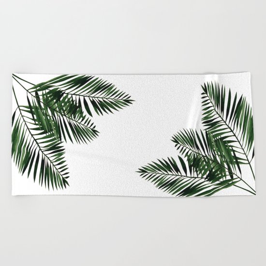 Tropical Exotic Palm Leaves I Beach Towel