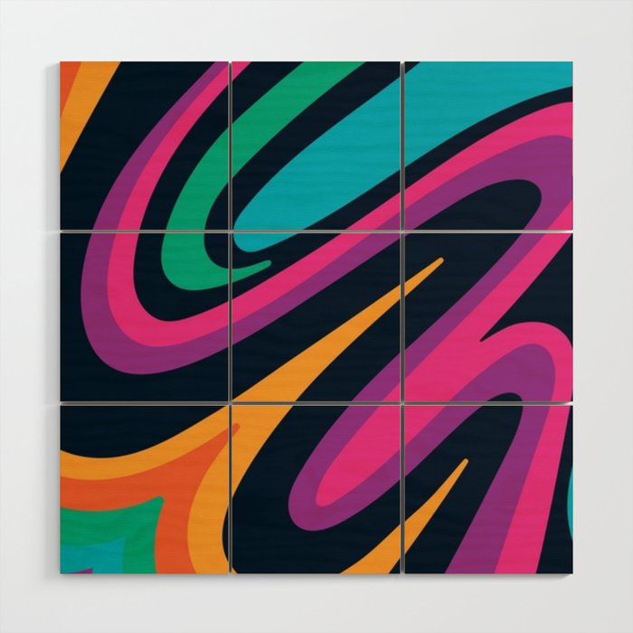 Psychedelic Sexy Multicolored Dreams of Marble Wood Wall Art