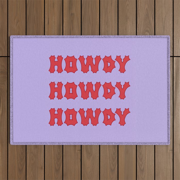 Gothic Cowgirl, Lavender and Red Outdoor Rug