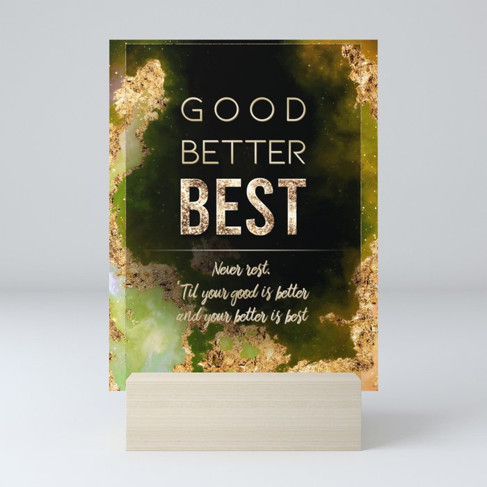 Good Better Best Rainbow Gold Quote Motivational Art Mini Art Print