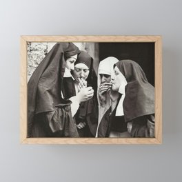 Nuns Smoking Framed Mini Art Print