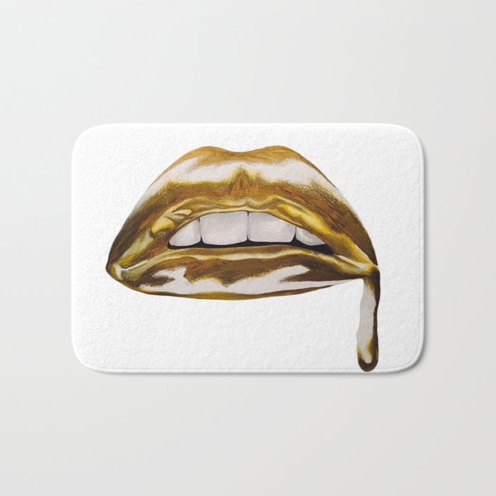Golden Lips Bath Mat