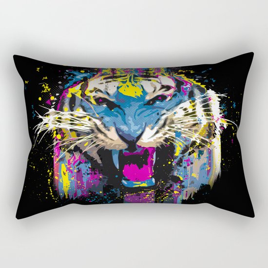 Inked Tiger Rectangular Pillow