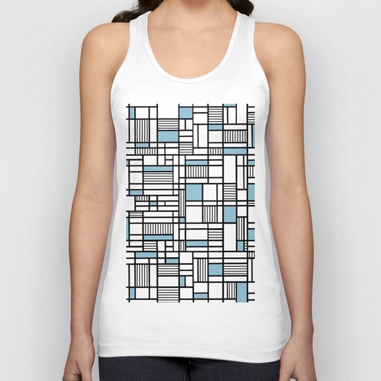 Map Lines Sky Blue Unisex Tank Top