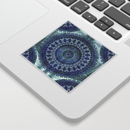 Vintage Blue Wash Mandala Sticker