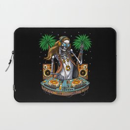 Skeleton Hippie Music DJ Laptop Sleeve