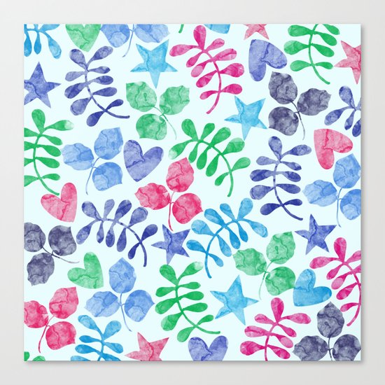 Watercolor Floral Pattern II Canvas Print