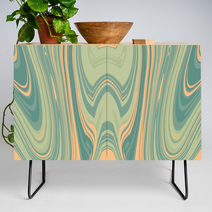 Symmetrical liquify abstract swirl 07 Credenza