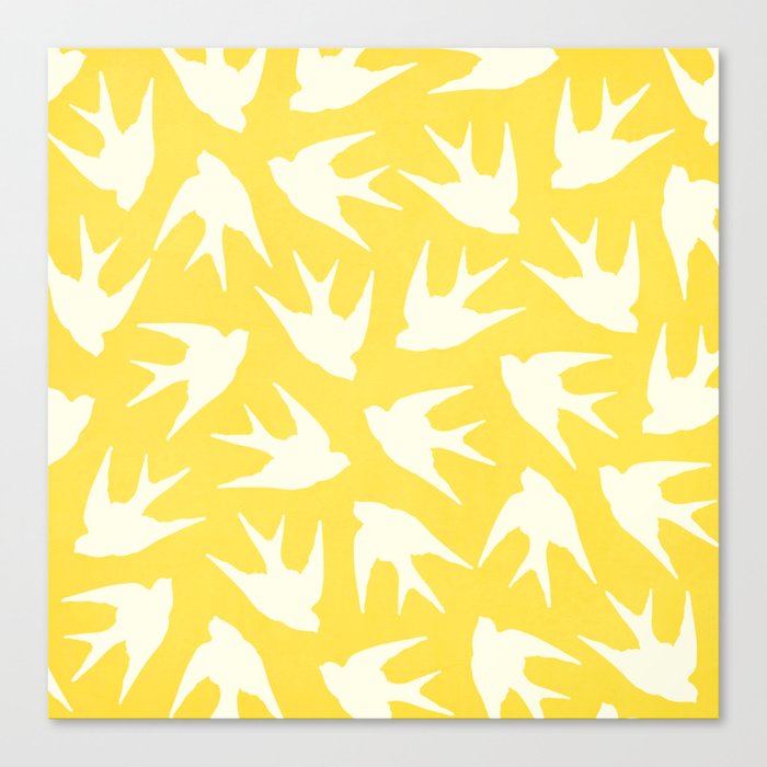 Birds (Yellow) Canvas Print