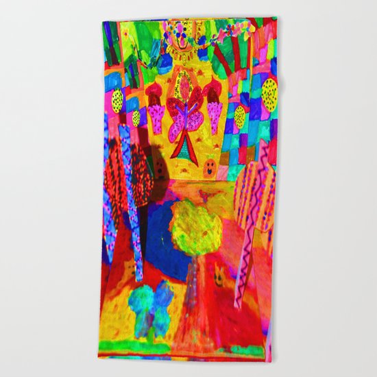 Colorful Feast | Kids Painting Beach Towel