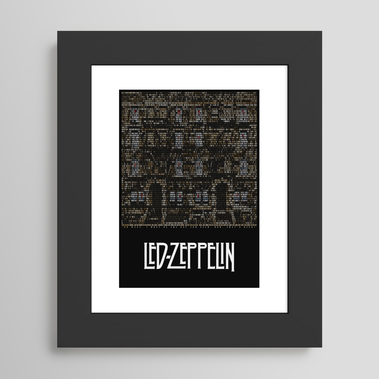 Album Lyrics Print Led Zeppelin Poster Framed Original Art Physical Graffiti