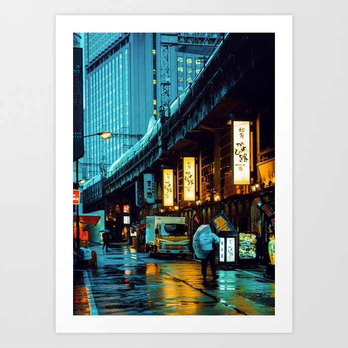 Rainy nights in Tokyo Art Print