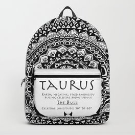 Tribal Taurus Mandala Backpack