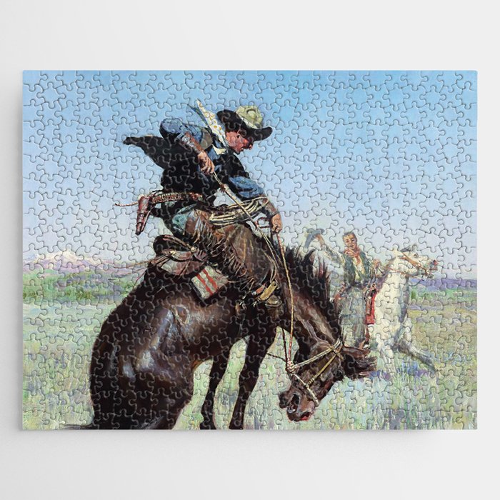 “Busting a Bronco” by W Herbert Dunton Jigsaw Puzzle