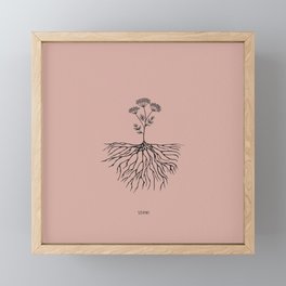 deep roots Framed Mini Art Print | Fragile, Connected, Inner Peace, Grounded, Strength, Inside, Illustration, Roots, Ink Pen, Strong 