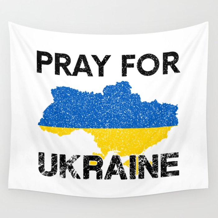 Pray For Ukraine Wall Tapestry