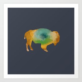Rainbow Yellowstone Bison Art Print