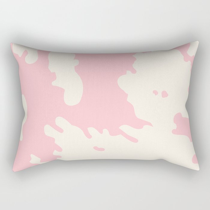 Retro Cow Spots on Blush Pink Rectangular Pillow