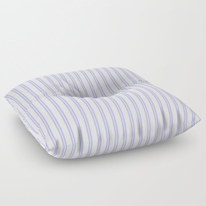 Periwinkle Blue and White Narrow Vertical Vintage Provincial French Chateau Ticking Stripe Floor Pillow