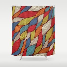 seamless abstract hand-drawn pattern, waves background Shower Curtain