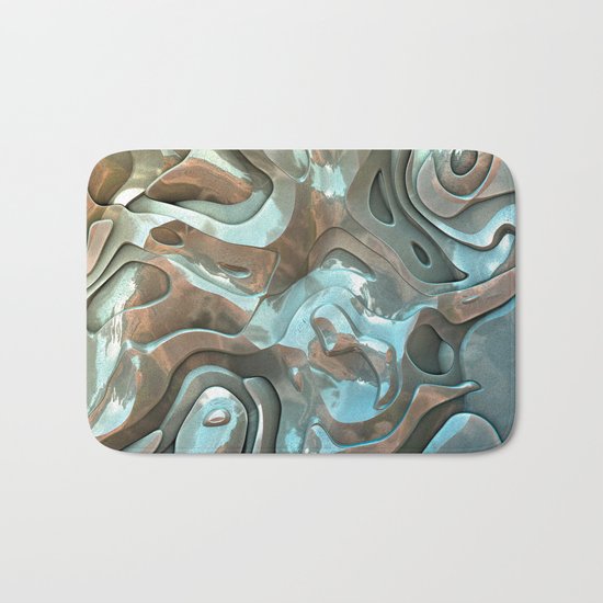 Abstract Metallic Layers Bath Mat