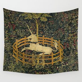 The Unicorn in Captivity Wall Tapestry