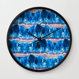 Blue Agate Geode Mountains Wall Clock