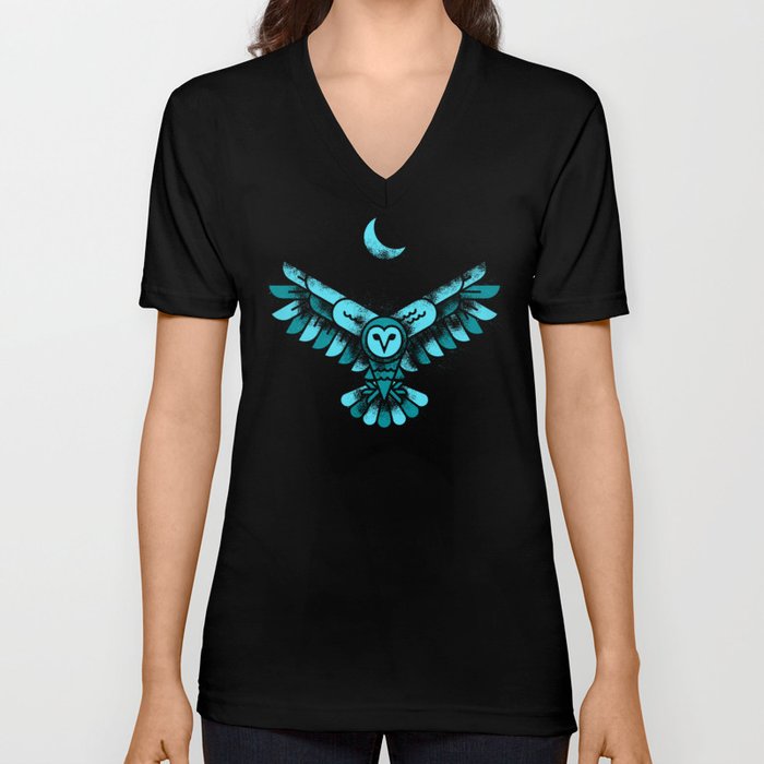 Night Owl V Neck T Shirt