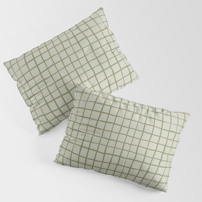 Grid check sage green Pillow Sham