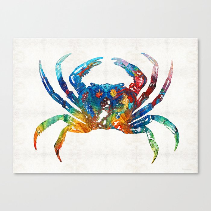 Colorful Crab Art by Sharon Cummings Canvas Print
