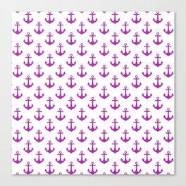 Anchors (Purple & White Pattern) Canvas Print