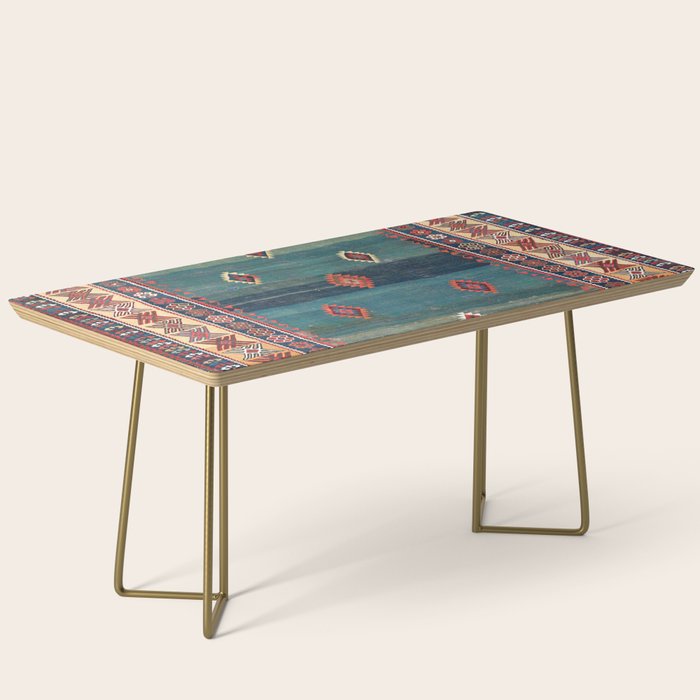 Sivas Antique Turkish Niche Kilim Print Coffee Table by ...