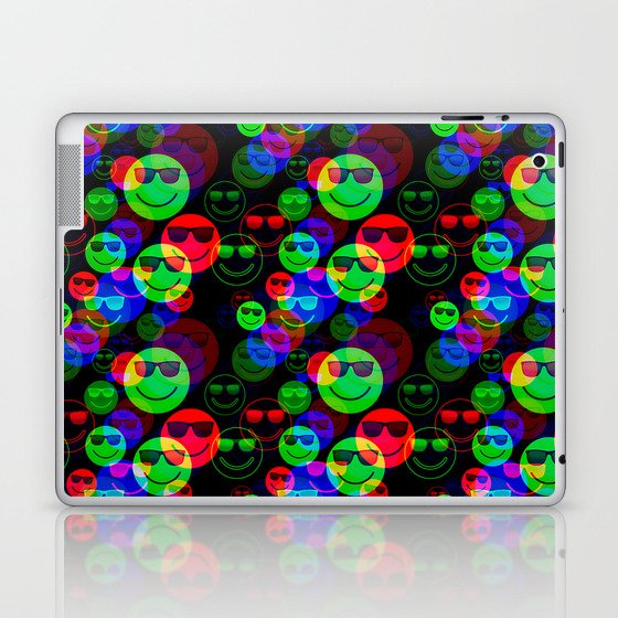RGB Shaded Smile Glitch Laptop & iPad Skin