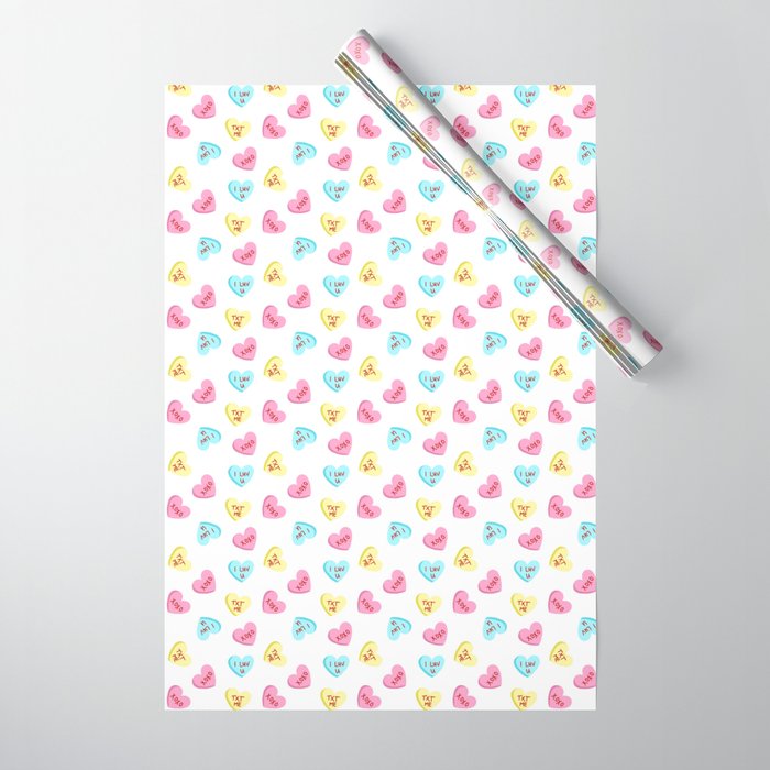 Wrapping Paper, Valentines, Conversation Hearts