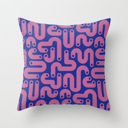 JELLY BEANS POSTMODERN 1980S ABSTRACT GEOMETRIC in PEONY PURPLE ON ROYAL BLUE Throw Pillow
