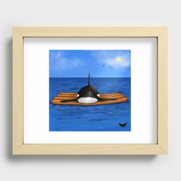 Orca Sunbathing Recessed Framed Print