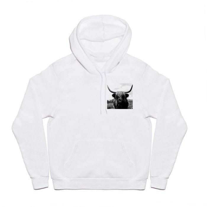Scottish Highland Cattle in Black and White - Animal Photograph Hoody