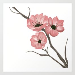 Cherry Blossom 2 Art Print | Vintage, Digital, Watercolor, Painting, Oil, Street Art, Pattern, Illustration, 3D, Acrylic 