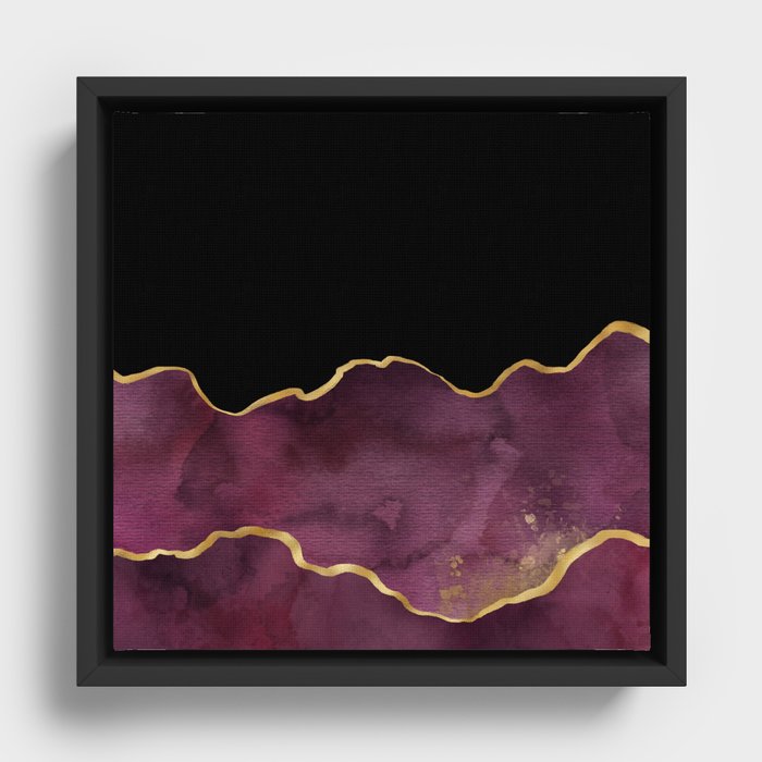 Artistic Burgundy  Pattern Framed Canvas